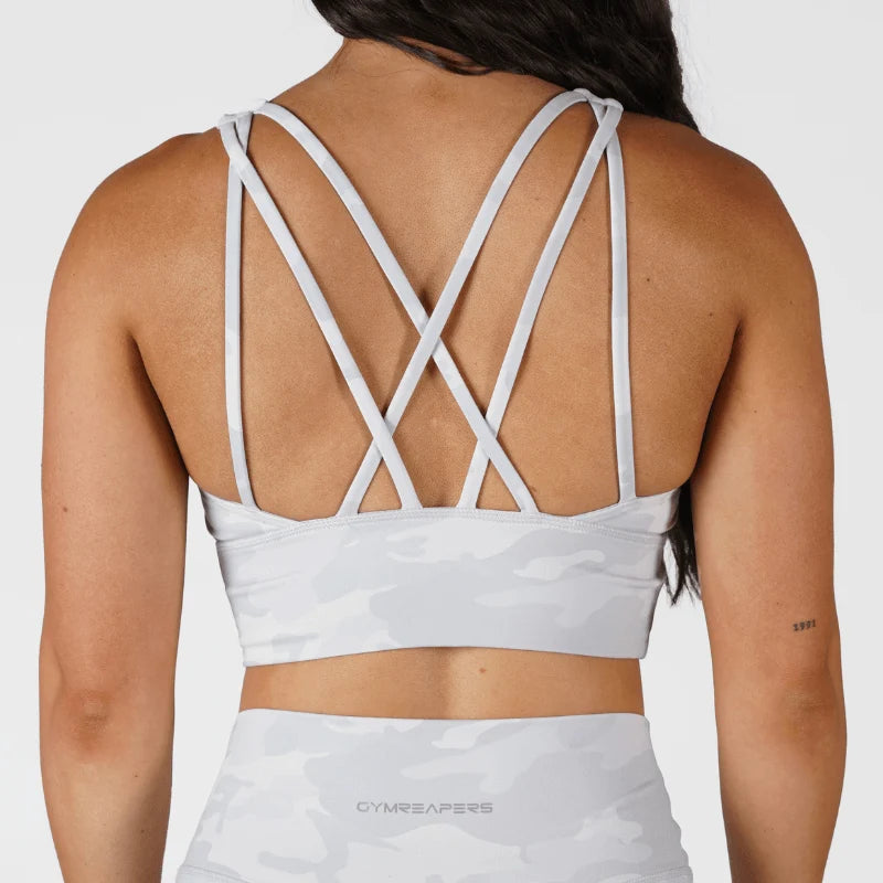 Revive High Neck Bra - White Camo