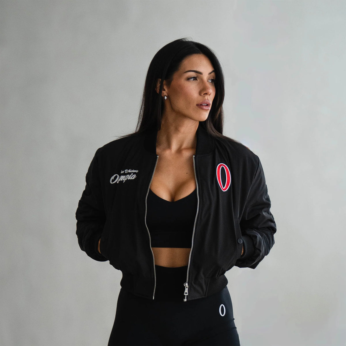 Olympia Cropped Bomber Jacket