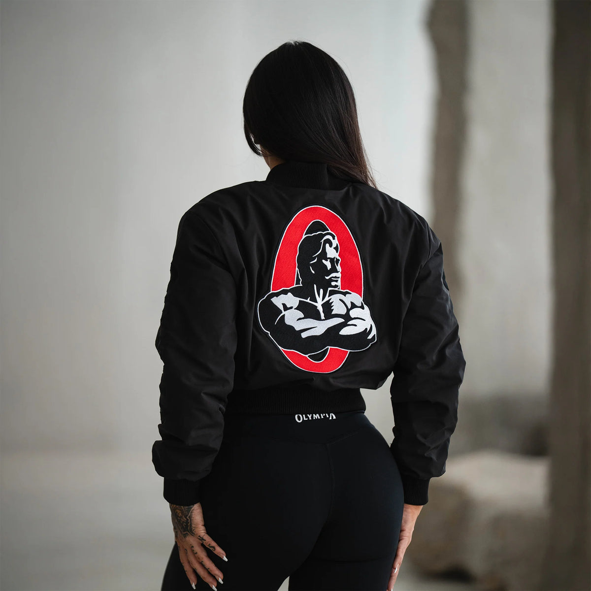Olympia Cropped Bomber Jacket